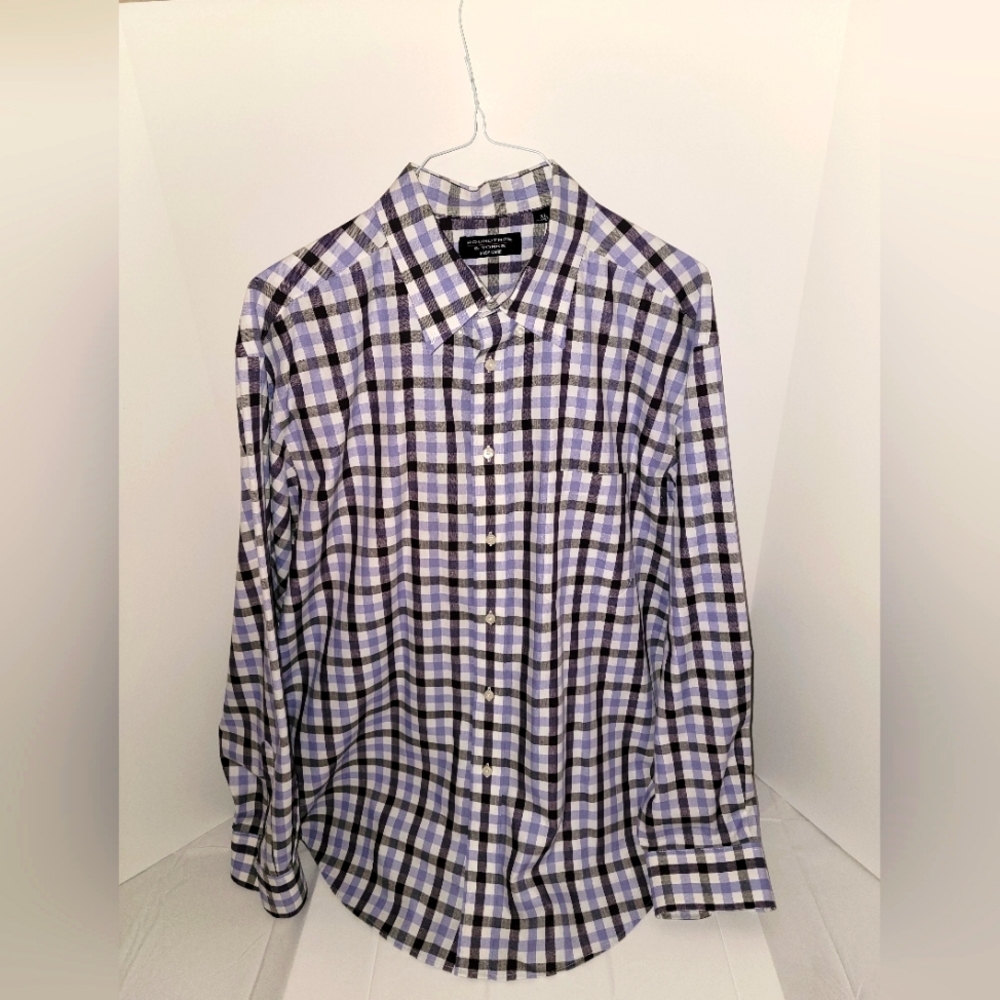 Roundtree and Yorke Mens XL Plaid Long Sleeve Button-up